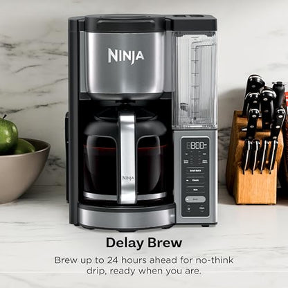 Ninja Fresh Brew™ Drip Coffee Maker, Programmable 14 Cup Glass Carafe, Classic and Rich, 70 Ounces Removable Water Reservoir, Small Batch, Delay, Adjustable Warming Plate, Stainless Steel, CE451