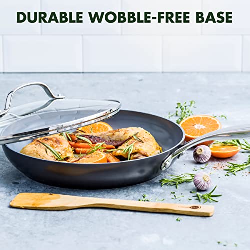 GreenPan Valencia Pro Ceramic Nonstick 10” Frying Pan Skillet with Lid, Hard Anodized PFAS-Free Cookware, Induction Ready & All Cooktops, Eggs & Omelets, Dishwasher & Oven Safe to 600F, Gray