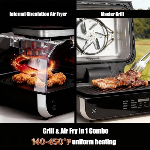OLIXIS Electric Grill Indoor & Outdoor, 8-in-1 Multifunctional BBQ Grill