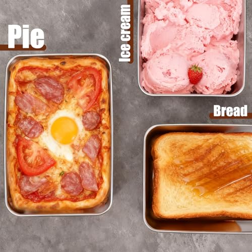 8pcs Bread Loaf Pans Set 8.5" × 5.7" Bread Pans Stainless Steel Loaf Toast Baking Pan Metal Bakeware Loafs Breads Pan for Baking Breads for Meatloaf Lasagna Cake Oven Dishwasher Safe