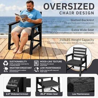 AreShark Patio Dining Set 9 Pcs, Outdoor Table with 8 Chairs, Black
