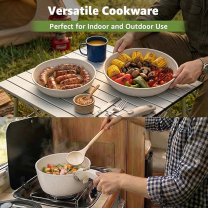 19-Piece Pots and Pans Set Non Stick, Ceramic Cookware Set with Removable Handles, PFAS-Free,Induction Compatible Dishwasher Safe,Stackable Space-Saving for Apartment or RVs