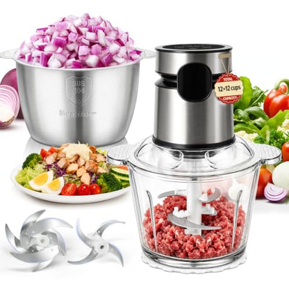 Glass Bowl Food Processor, Vegetable Chopper & Meat Grinder, Touch Screen