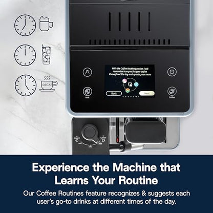 De'Longhi Rivelia Automatic Espresso Machine, Milk Frother, Pebble Gray