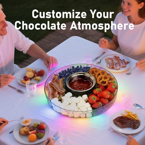 FEPPO Cordless Electric Fondue Pot Set with Mood Light