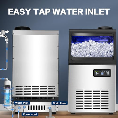 Zomagas 110LBS/24H Commercial Ice Maker Machine Under Counter/Freestanding