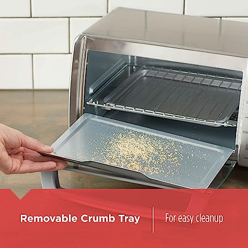BLACK+DECKER 4-Slice Toaster Oven with Natural Convection, Stainless Steel, TO1760SS (TO1760SST-1)
