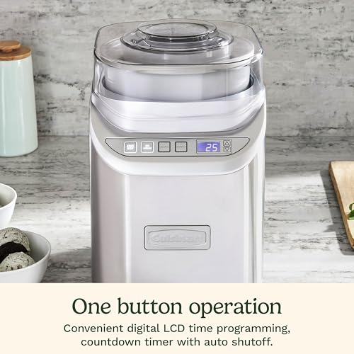 Cuisinart Ice Cream Maker Machine w/Countdown Timer, 2 qt, ICE-70P1