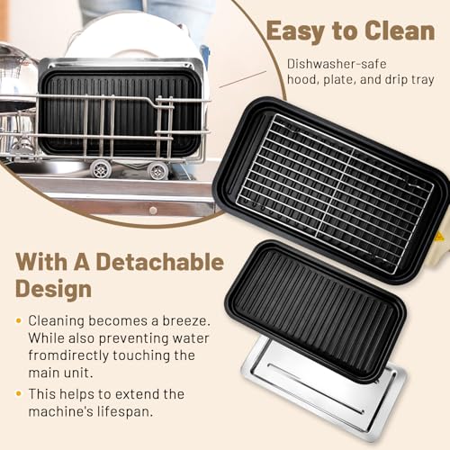 Pukomc Electric Indoor Grill,2 in 1 Indoor Grills for Kitchen