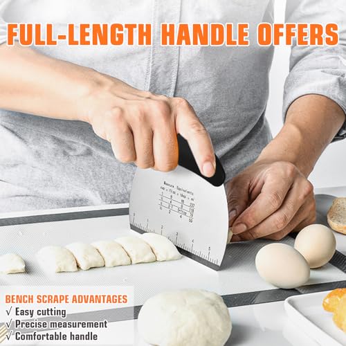Biscuit Cutter Set,10PCS Stainless Steel Pastry Blender Set with Pastry Cutter,5PCS Biscuit Cutter,Dough Cutter,3 Cup Flour Sifter,Baking Mat and Fine Mesh Strainer for Cooking Cookies and Donuts