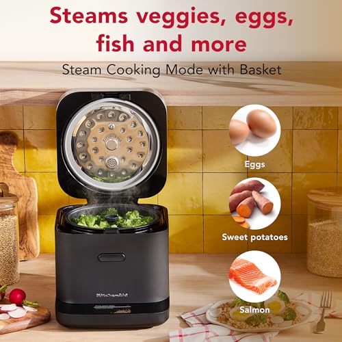 KitchenAid Compact 8 Cup Grain and Rice Cooker, Integrated Scale, KGC2154BM
