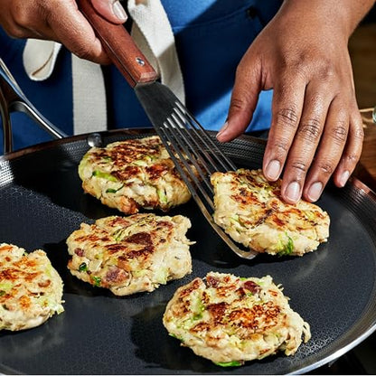 HexClad 13 Inch Hybrid Nonstick Griddle Pan for Stovetop, Stay-Cool Handle, Dishwasher and Oven Safe, Induction Ready, Compatible with All Cooktops
