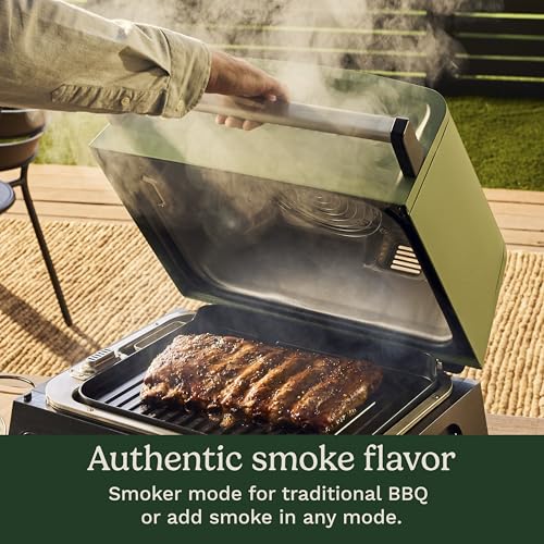 Cuisinart FlavorBoost™ 8-in-1 Outdoor Electric BBQ Grill & Portable Smoker, Air Fryer Grill Combo with Smart Probe, Smoke Drawer, 154 sq. in., Patio & Balcony Grill for Apartments, CEG-1302