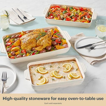 Pyrex 2QT (7" x 11") Rectangular Ceramic Baking Dish with Handles, Casserole Dish
