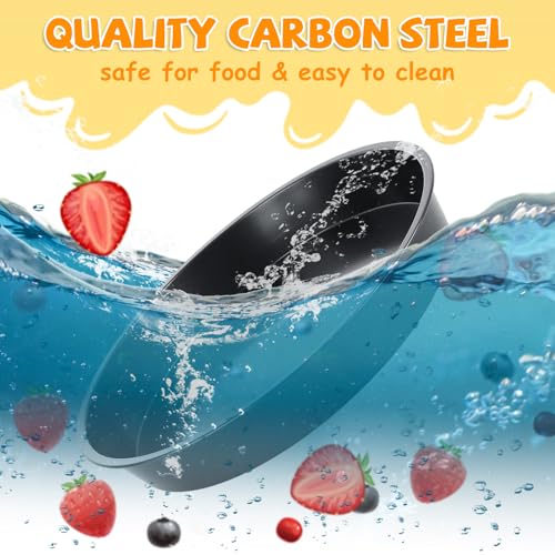AKOLAFE 4 Pack Deep Dish Pizza Pan 12 Inch Pizza Pan for Oven Non Stick Pizza Plates Set Round Pizza Baking Sheet Nonstick Carbon Steel Pizza Platter Personal Metal Pizza Trays for Serving Cooking