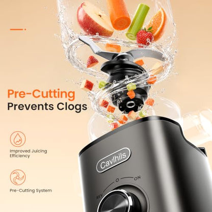 3-in-1 Cold Press Juicer 5.3", Filter-Free, Easy to Clean, Dishwasher Safe
