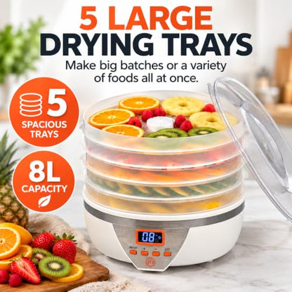 MasterChef Digital Food Dehydrator w 5 Large Trays and Temperature Controls