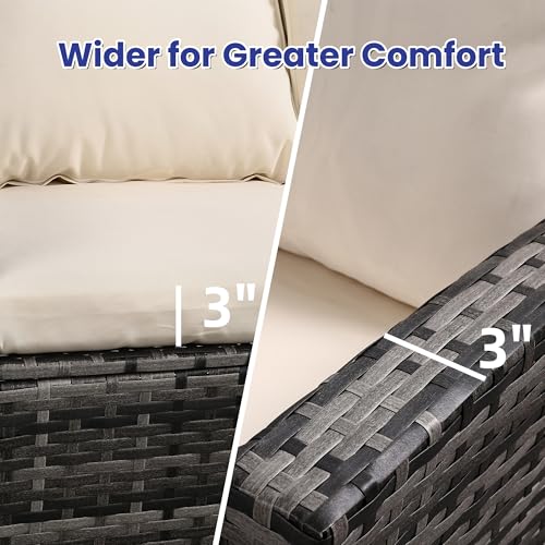FHFO 4 Piece Patio Furniture Set, Outdoor Wicker Sectional Sofa Set