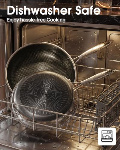 USELUCK Nonstick Frying Pans with Lid,8-Inch Non stick Skillet with Honeycomb Surface,Dishwasher-Friendly,Oven-Safe,PFAS-Free,Compatible with All Cooktops.