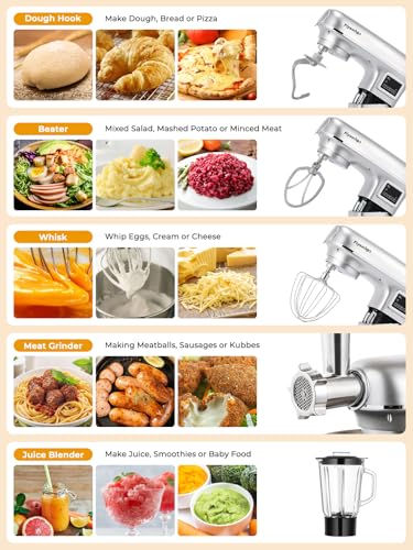 Flyseago Stand Mixer 8-IN-1 8.5Qt 2000W 6 Speed Multifunction Fermentation