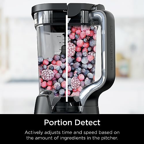Ninja Full Size & Personal Blender I All-in-One | For-Smoothies, Food and More | BlendSense Tech I Includes 72 oz. Pitcher & (2) 24 oz. To-Go Cups with Lids | 1800 Peak Watt | Black | TB301