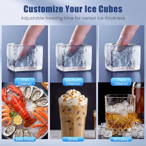 COSTWAY Commercial Ice Maker Machine 110LBS/24H, 36 Cubes in 13 Mins