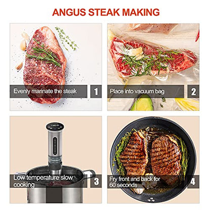 KitchenBoss Sous Vide Cooker Machine | 1100 Watts IPX7 Waterproof Sous-Vide G310/Silver | Suvee Cooker | Accurate Temperature Control Sous Vide Digital Display | Thermal Immersion Circulator