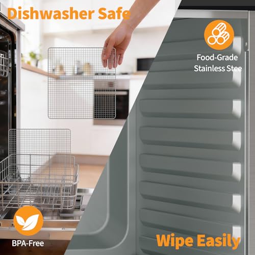 DUMOS Electric Food Dryer Dehydrator, 500W Power, 8 Stainless Steel Trays, 24H Timer, 185°F Temperature Control, Ideal for Jerky, Fruit, Meat, Herbs and Dog Treats
