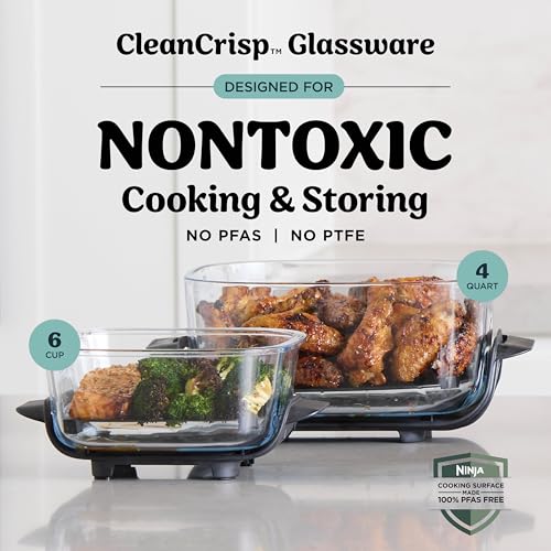 Ninja Crispi Glass Air Fryer, 4-in-1, Grey, FN101GY