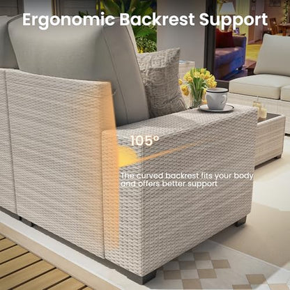 8 Piece outdoor patio sectional furniture set, Modern Modular outdoor sofa