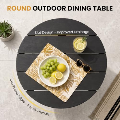 DAYARUS 5-Piece HDPE Outdoor Dining Sets, Patio Table and Chairs Set of 4