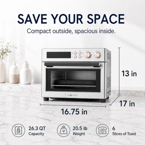 VAL CUCINA 26.3 QT Infrared Air Fryer Toaster Oven Combo, 10-in-1