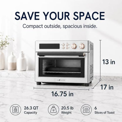 VAL CUCINA 26.3 QT Infrared Air Fryer Toaster Oven Combo, 10-in-1
