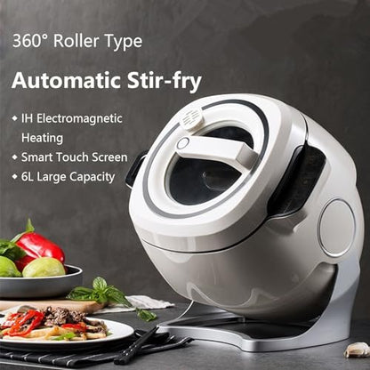 Cplsntaeam Multi-Function Stir-Fry Machine Cooker, Auto Cooking Wok Fried Rice Machine 360° Automatic Rotation, Drum Type Stir Frying Machine for Stir Frying,Stewing,Cooking