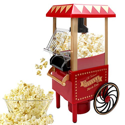 VAlinks Hot Air Popcorn Machine, Popcorn Maker, 1200W Home Electric Popcorn Popper with Kernel Measuring Scoop, Healthy Oil-Free & BPA-Free for Home, Birthday Party, Movie Night or Christmas (Small)