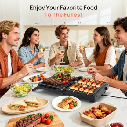 Svuineek Electric Indoor Grill, 14'', Panini Press and Grill, 1600W