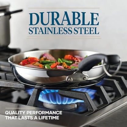 Farberware Brilliance Stainless Steel Cookware Set, 10 Piece Pots and Pans Set