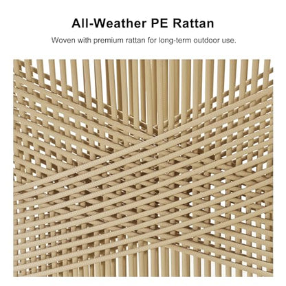 PURPLE LEAF Outdoor Dining Set 9 Pieces Aluminum PE Rattan Champagne