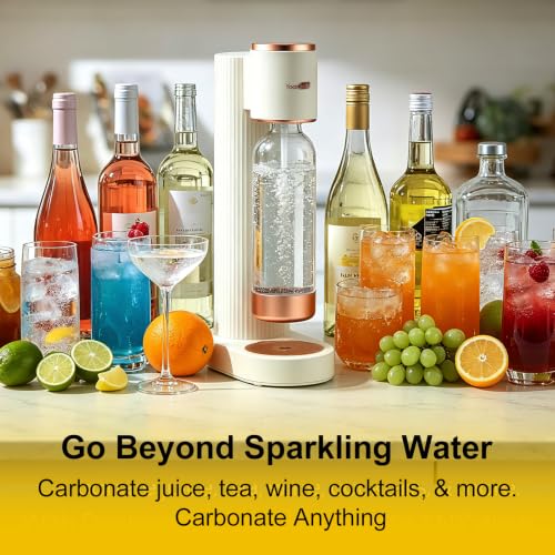 Sparkling Water Maker Soda Machine with 1L PET BPA-Free Carbonating Bottle