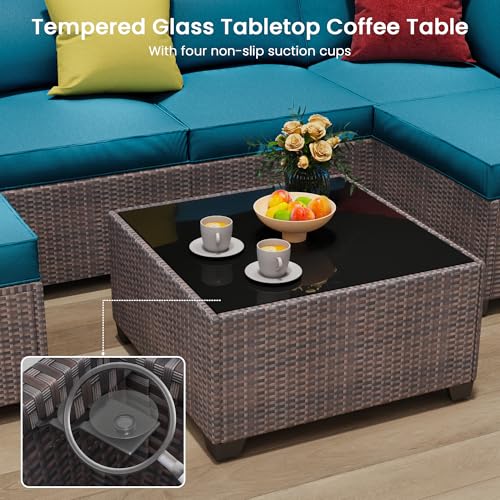 8 Piece outdoor patio sectional furniture set, Modern Modular outdoor sofa