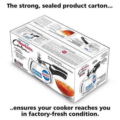 Hawkins Contura Pressure Cooker, Stainless Steel Inner Lid Cooker, Handi Cooker, Induction Cooker, Small Cooker, Silver SSC20 2 Litre