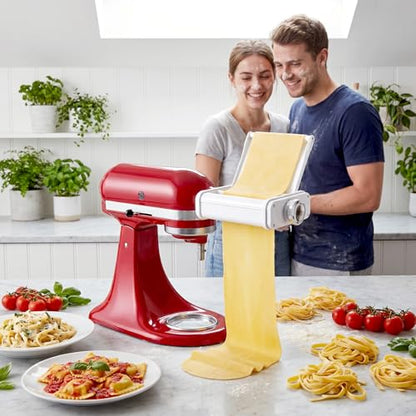 Gvode 3-in-1 Pasta Attachment for KitchenAid Stand Mixer, Includes Spaghetti Cutter, Pasta Roller and Fettuccine Cutter, Pasta Maker, Noodle Maker, Pasta Machine