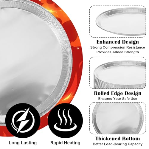 Kifmurase 16PCS Round Disposable Foil Pizza Pans, 12 Inch Focaccia Pan Large Serving Trays for Cake Bread, Large Size Chocolate Chip Cookie Cake Aluminum Tin for Freezer & Oven