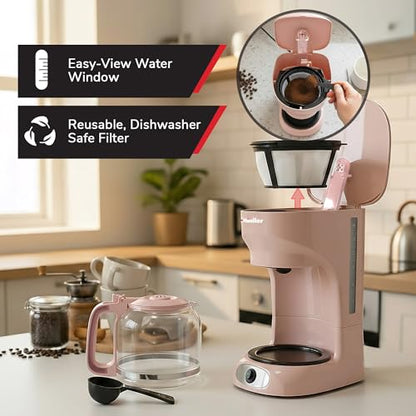 MUELLER HOME 12-Cup Pink Coffee Maker