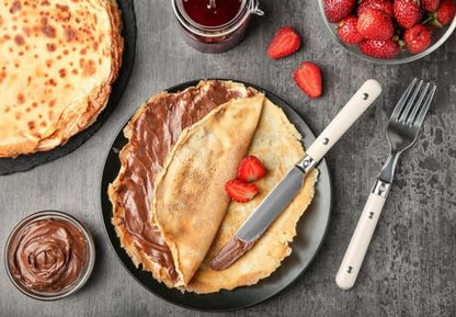 Moss & Stone Electric Crepe Maker 8 Inch, Portable Crepe Maker & Hot Plate Cooktop On/Off Switch, Nonstick Coating, Automatic Temperature Control, Easy To Use For Pancakes, Blintz, Chapati