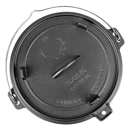 EDGING CASTING Pre-Seasoned Cast Iron Camping Dutch Ovens, Outdoor Camping Dutch Oven Pot with Lid Tripod, 8 Quart