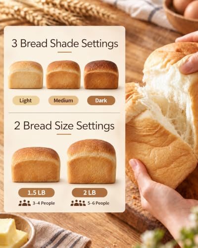 Kitchen in the Box Bread Maker, 2LB Bread Machine with Auto Nut Dispenser