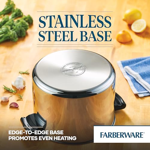 Farberware Classic Series Stainless Steel Stock Pot with Lid, 8-Quart, Silver