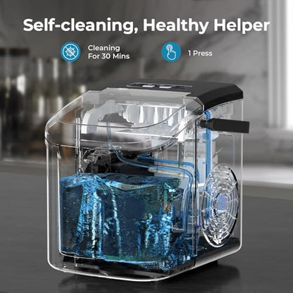 Antarctic Star Countertop Ice Maker Machine, 26Lbs/Day Fastest 6‑Min Ice