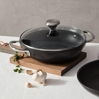 Le Creuset Toughened Nonstick Pro Cookware Set, 3pc. (9.5” Fry Pan & 2.5 qt. Braiser W/Glass Lid)